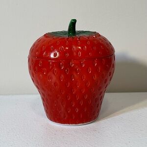 VTG 1940s Hazel Atlas Strawberry Jam Jar With Lid